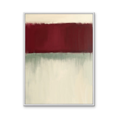 Red Flag - Red & Neutral Abstract, Contemporary Stretched Canvas or Wall Art Print I Heart Wall Art