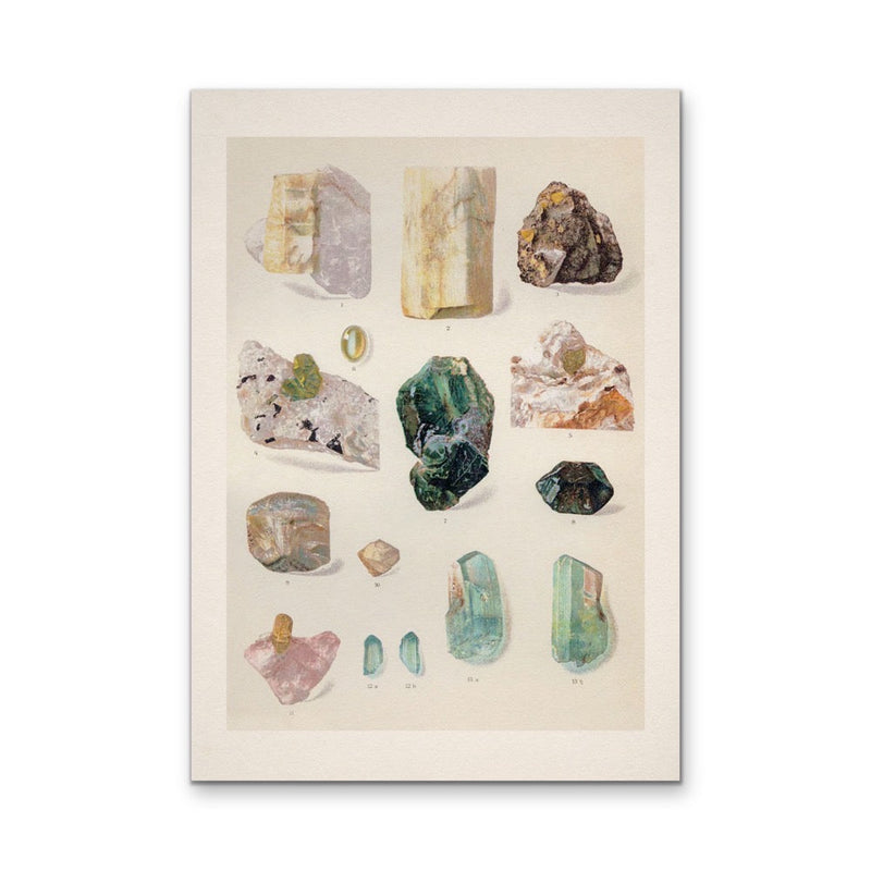 Crystal Identification Chart 17-  Stretched Canvas or Wall Art Print I Heart Wall Art