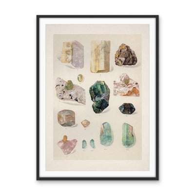 Crystal Identification Chart 17-  Stretched Canvas or Wall Art Print I Heart Wall Art