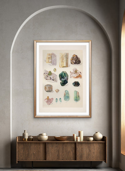 Crystal Identification Chart 17-  Stretched Canvas or Wall Art Print I Heart Wall Art