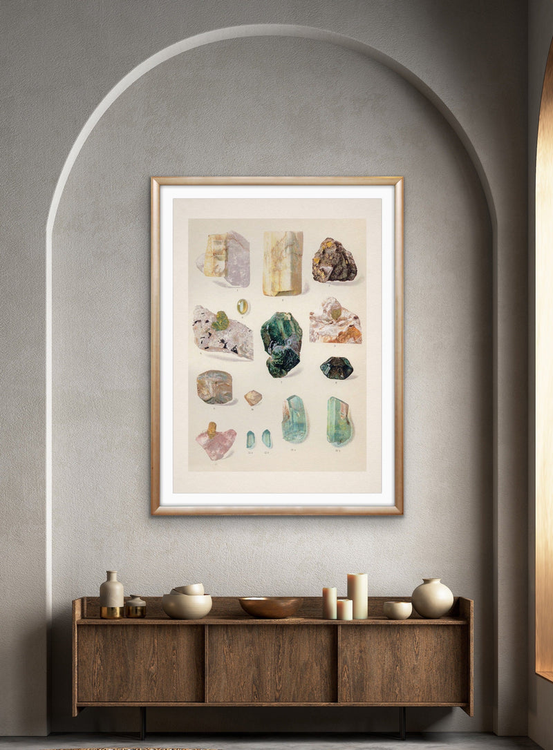 Crystal Identification Chart 17-  Stretched Canvas or Wall Art Print I Heart Wall Art