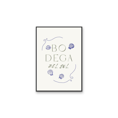 Bodega Del Sol - Coastal Blue Quote, Stretched Canvas or Wall Art Print I Heart Wall Art