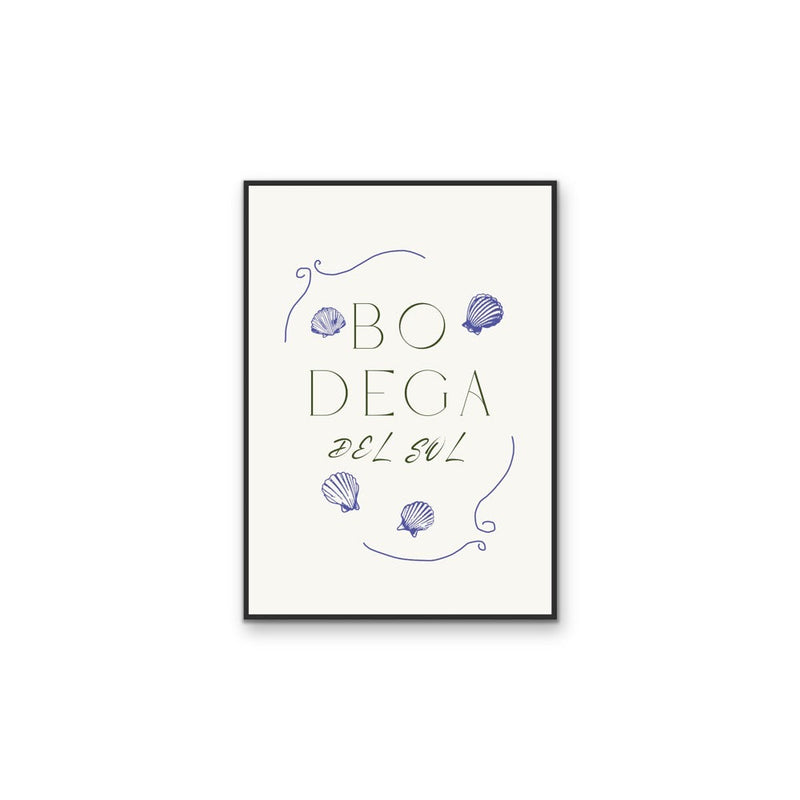 Bodega Del Sol - Coastal Blue Quote, Stretched Canvas or Wall Art Print I Heart Wall Art