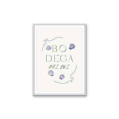 Bodega Del Sol - Coastal Blue Quote, Stretched Canvas or Wall Art Print I Heart Wall Art