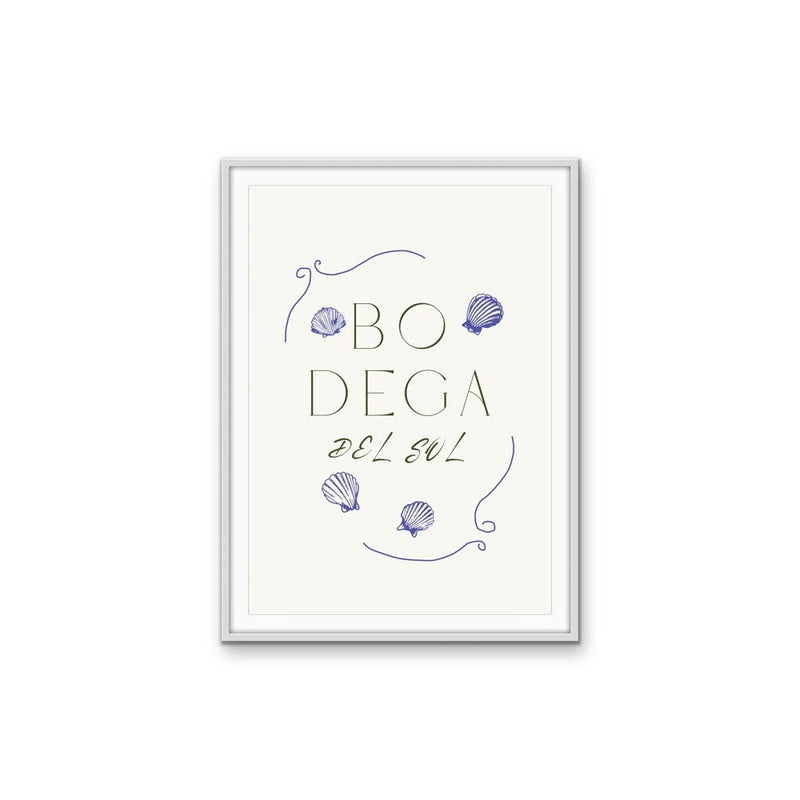 Bodega Del Sol - Coastal Blue Quote, Stretched Canvas or Wall Art Print I Heart Wall Art