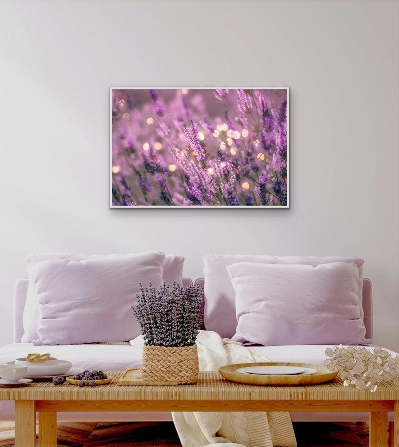 Lavender in the Lights - Bright Purple Whimsical Stretched Canvas or Wall Art Print I Heart Wall Art Australia