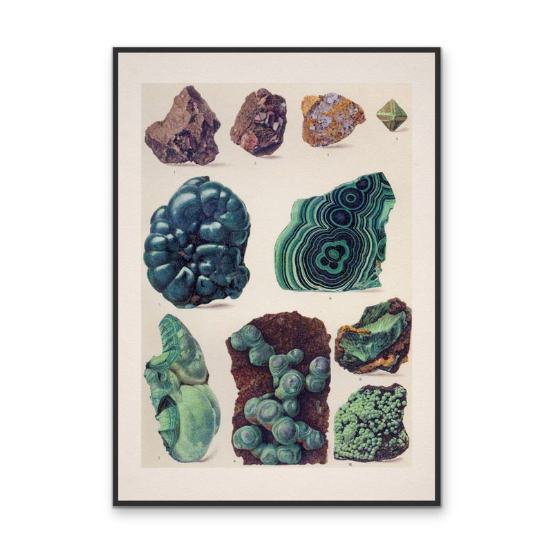 Crystal Identification Chart 24-  Stretched Canvas or Wall Art Print I Heart Wall Art