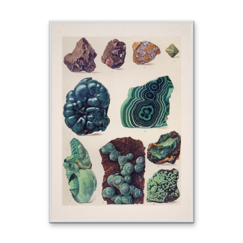 Crystal Identification Chart 24-  Stretched Canvas or Wall Art Print I Heart Wall Art