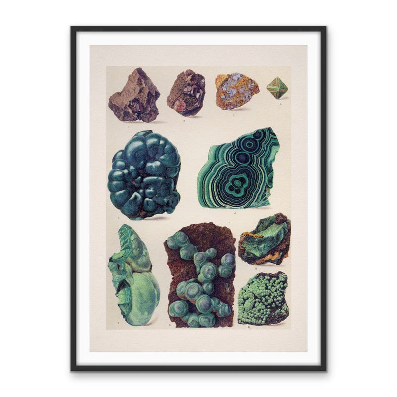 Crystal Identification Chart 24-  Stretched Canvas or Wall Art Print I Heart Wall Art