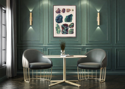 Crystal Identification Chart 24-  Stretched Canvas or Wall Art Print I Heart Wall Art