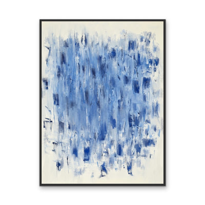 Blue Rain - Abstract Brushstroke Painting, Stretched Canvas or Wall Art Print I Heart Wall Art