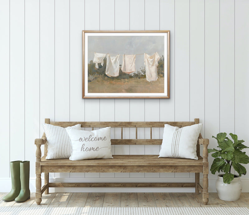 Air It Out - Countryside Laundry Rustic Stretched Canvas or Wall Art Print I Heart Wall Art Australia