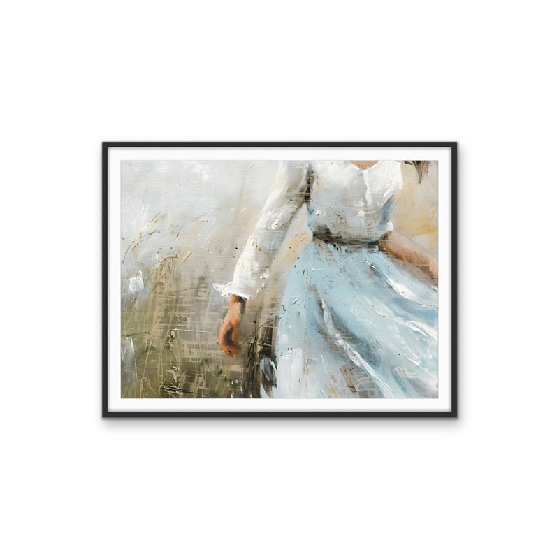 Wisp of Blue - Abstract Woman Amongst the Grass, Stretched Canvas or Wall Art Print I Heart Wall Art