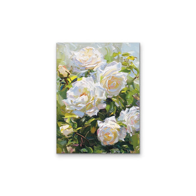 The Queen's Roses - White Rose Garden, Stretched Canvas or Wall Art Print I Heart Wall Art