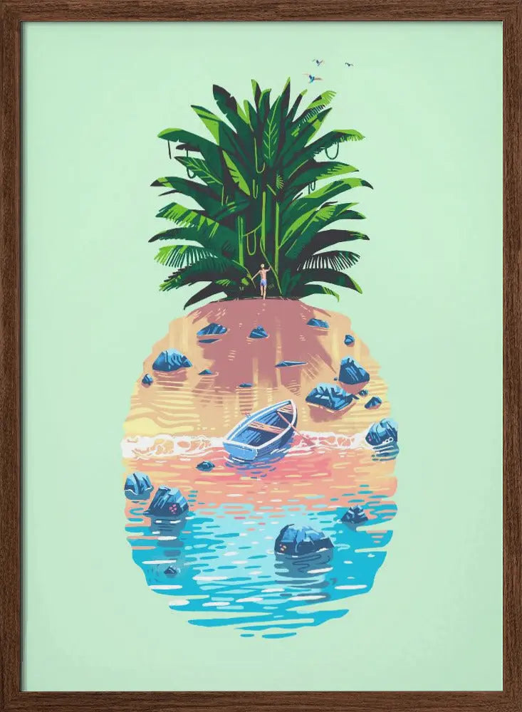 Pineapple Island - Stretched Canvas, Poster or Fine Art Print I Heart Wall Art
