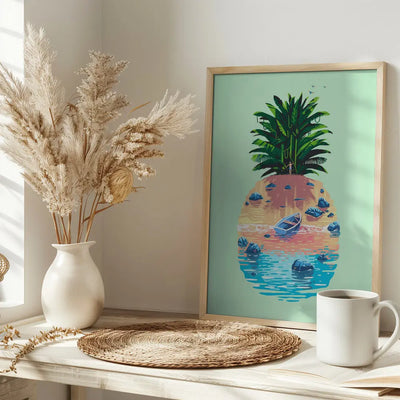 Pineapple Island - Stretched Canvas, Poster or Fine Art Print I Heart Wall Art