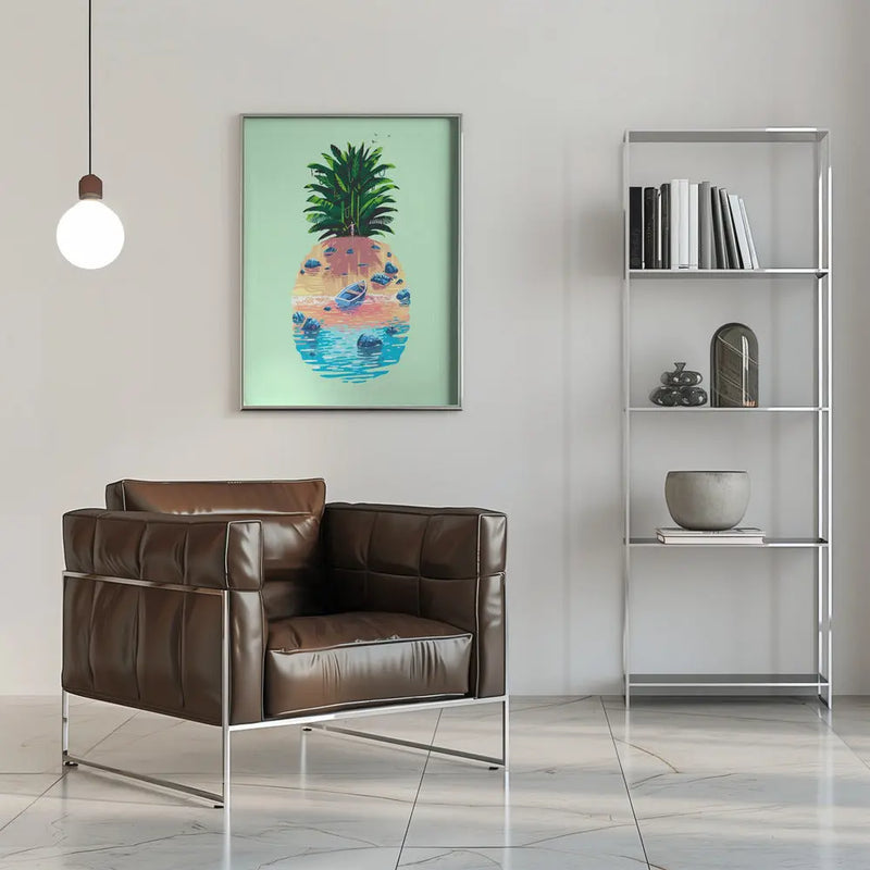 Pineapple Island - Stretched Canvas, Poster or Fine Art Print I Heart Wall Art