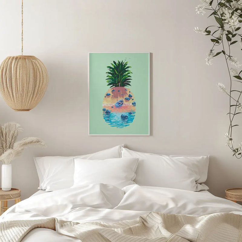 Pineapple Island - Stretched Canvas, Poster or Fine Art Print I Heart Wall Art