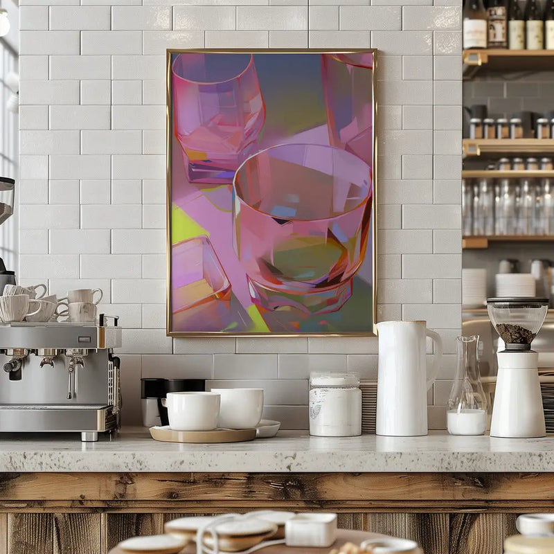 Pink Glasses 2 - Stretched Canvas, Poster or Fine Art Print I Heart Wall Art