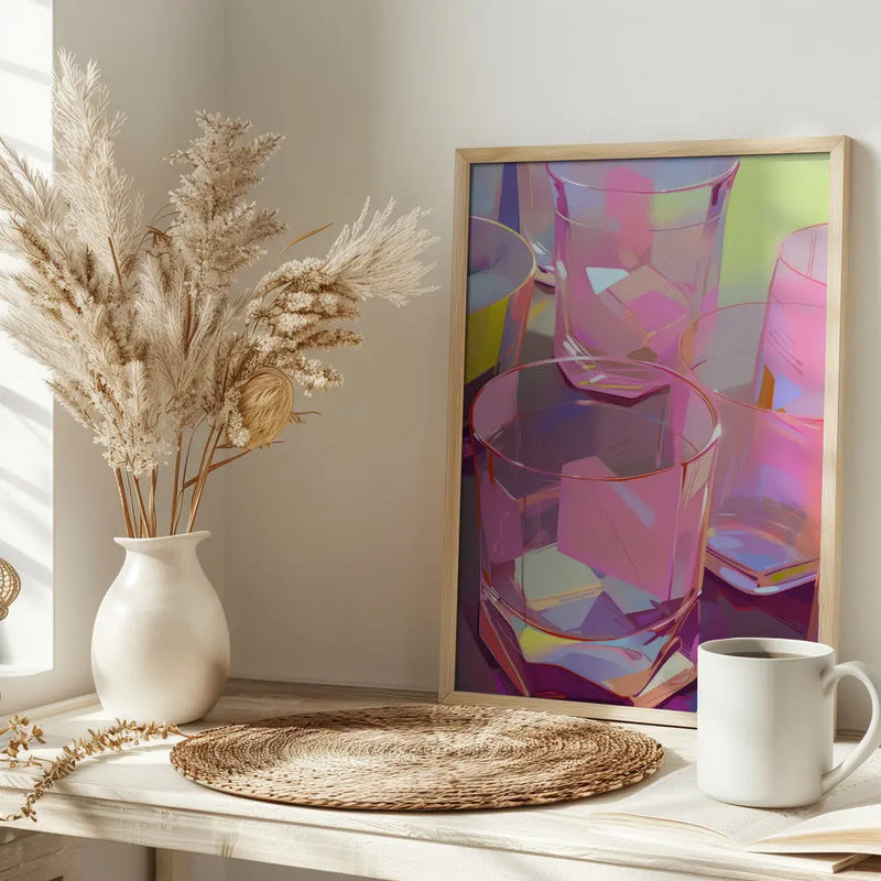 Pink Glasses - Stretched Canvas, Poster or Fine Art Print I Heart Wall Art