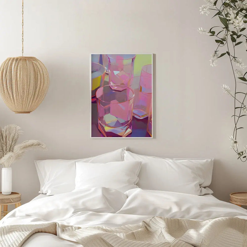 Pink Glasses - Stretched Canvas, Poster or Fine Art Print I Heart Wall Art