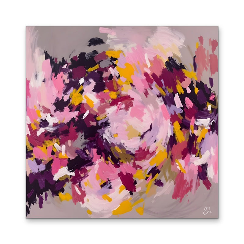 A Joyful Life - Pink and Gold Abstract Landscape Art Print