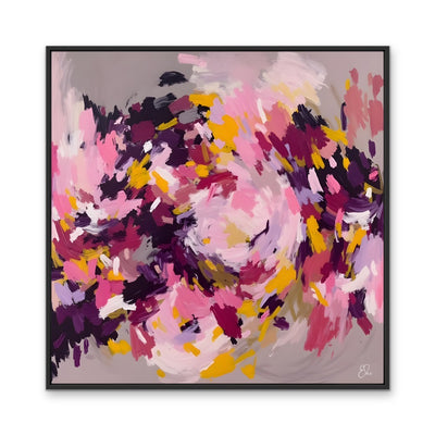 A Joyful Life - Pink and Gold Abstract Landscape Art Print