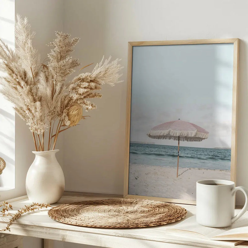 Pink Umbrella - Stretched Canvas, Poster or Fine Art Print I Heart Wall Art