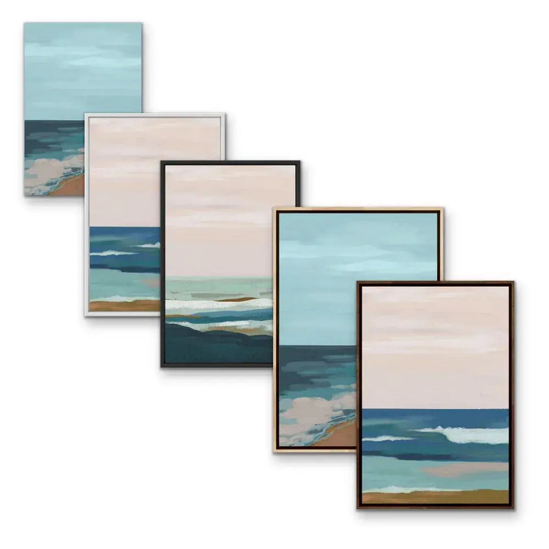 Pink and Grey Mountain Landscape II  - Artwork By Paint It Black Studio - Stretched Canvas Canvas Print or Framed Art Print I Heart Wall Art Australia