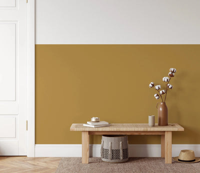 Plain Colour Wallpaper In Ochre Yellow - Peel and Stick and Soak and Stick Wallpaper - I Heart Wall Art