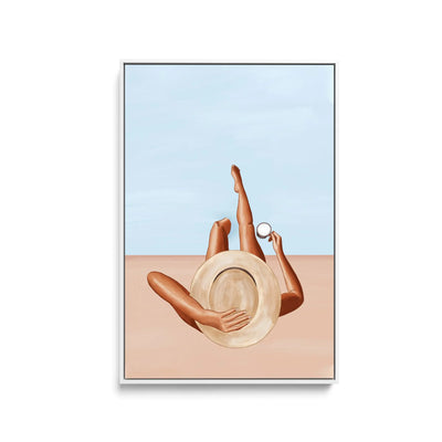 Poolside Girl by Ivy Green Illustrations- Stretched Canvas Print or Framed Fine Art Print - Artwork I Heart Wall Art Australia 