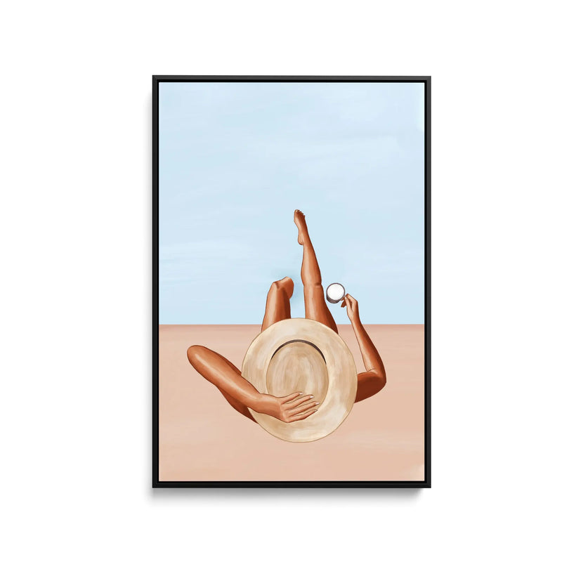 Poolside Girl by Ivy Green Illustrations- Stretched Canvas Print or Framed Fine Art Print - Artwork I Heart Wall Art Australia 