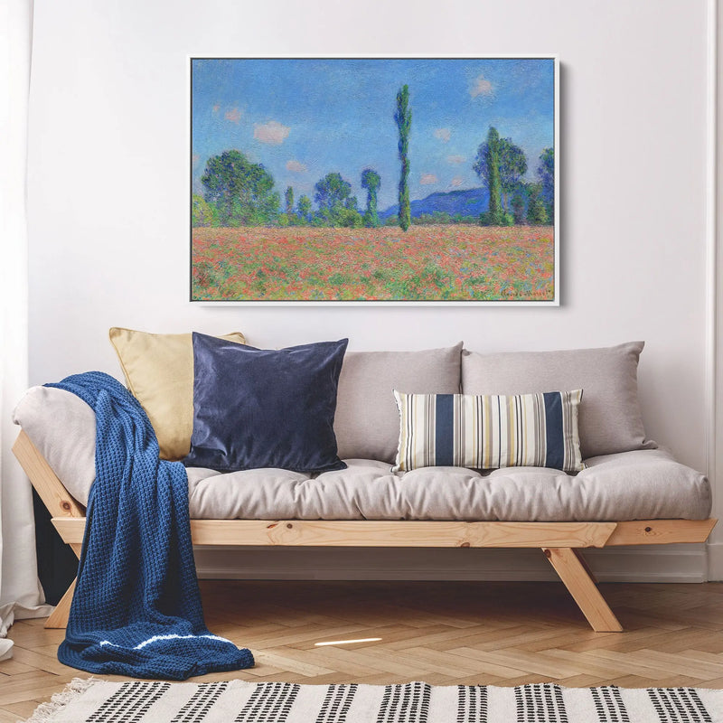 Poppy Field, Giverny (18901891) by Claude Monet - Stretched Canvas Print or Framed Fine Art Print - Artwork I Heart Wall Art Australia 