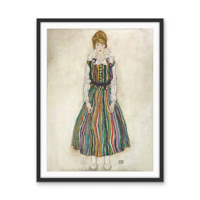 Portrait of Edith (the artist's wife) by Egon Schiele - Stretched Canvas Print or Framed Fine Art Print - Artwork I Heart Wall Art Australia
