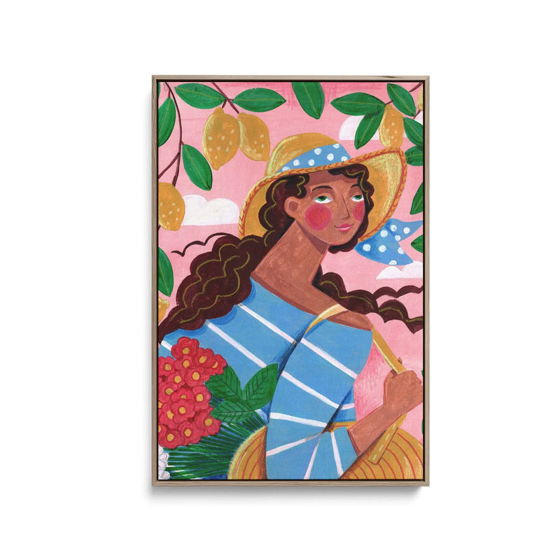 Portrait of Woman in Amalfi coast Italy by Caroline Bonne Muller - Stretched Canvas Print or Framed Fine Art Print