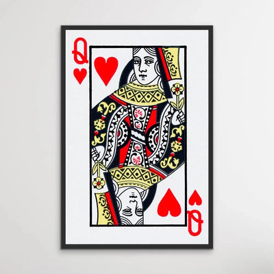 Queen Of Hearts - Playing Card Inspired Print I Heart Wall Art Australia