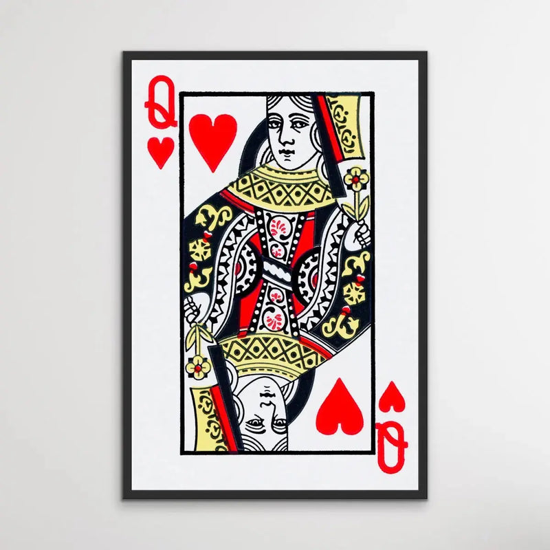 Queen Of Hearts - Playing Card Inspired Print I Heart Wall Art Australia