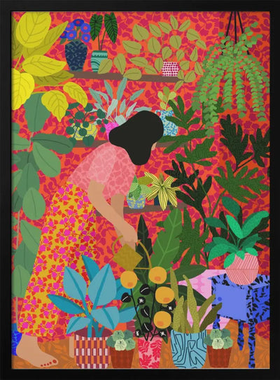 Rafaela Mascaro's Print Number 112 Watering My Plants - Stretched Canvas, Poster or Fine Art Print I Heart Wall Art