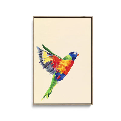 Rainbow Lorikeet by Lucy Hawkins - Stretched Canvas Print or Framed Fine Art Print - Artwork I Heart Wall Art Australia 