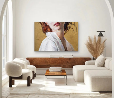 Redhead- Oil Painting Of A Woman - Stretched Canvas Print or Framed Fine Art Print - Artwork I Heart Wall Art Australia 