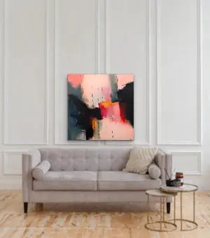 Rosa - Pink Abstract Contemporary Stretched Canvas Canvas Print or Framed Art Print - I Heart Wall Art