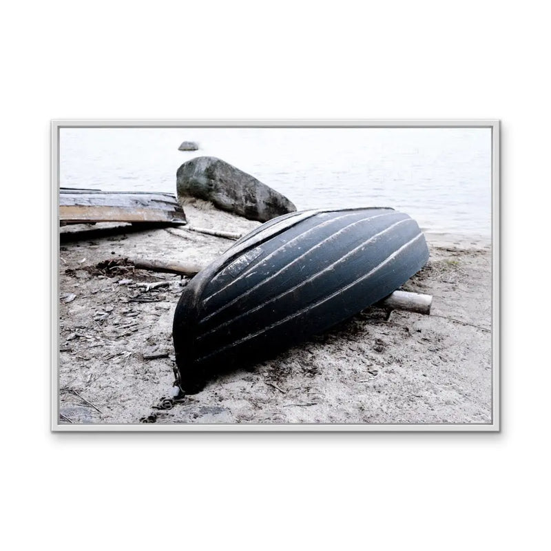 Rowboat On The Shore- Stretched Canvas Photographic Print