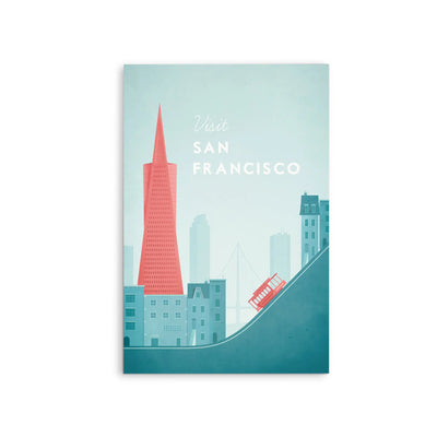 San Francisco by Henry Rivers - Stretched Canvas Print or Framed Fine Art Print - Artwork- Vintage Inspired Travel Poster I Heart Wall Art Australia 