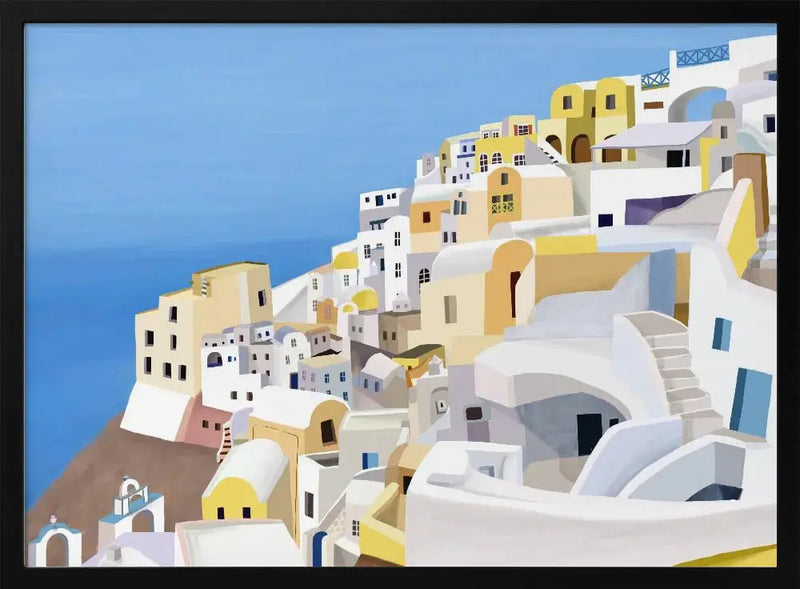 Santorini, Greece Cliff View by Artist Carla Daly - Stretched Canvas, Poster or Fine Art Print