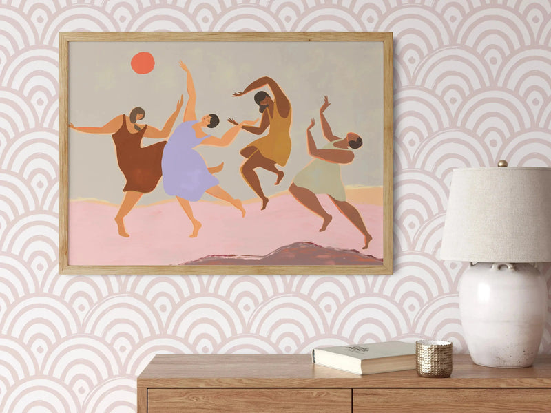 Scallops in Pink and White- Peel and Stick Removable Wallpaper I Heart Wall Art Australia 