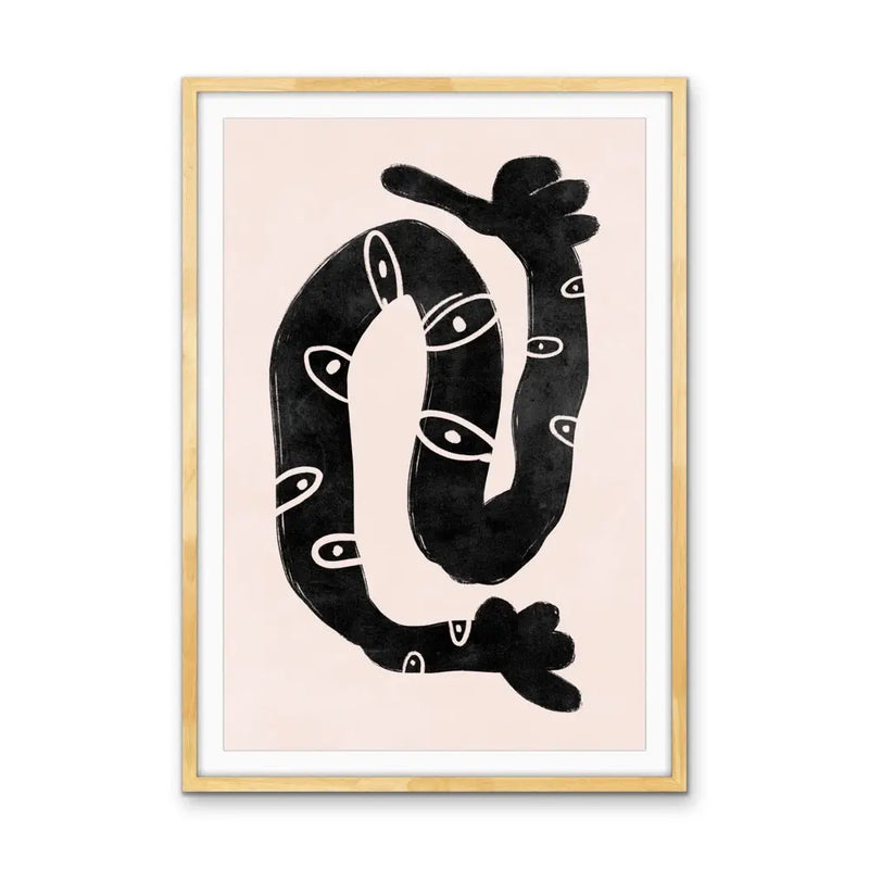 Serpent -  Black and White Contemporary Geometric Shape Artwork Collection - Ola Collection - I Heart Wall Art