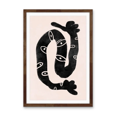 Serpent -  Black and White Contemporary Geometric Shape Artwork Collection - Ola Collection - I Heart Wall Art