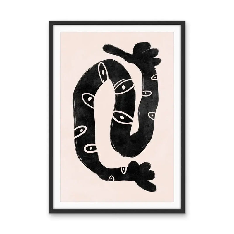 Serpent -  Black and White Contemporary Geometric Shape Artwork Collection - Ola Collection - I Heart Wall Art