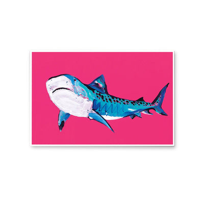 Shark border by Lucy Hawkins - Stretched Canvas Print or Framed Fine Art Print - Artwork I Heart Wall Art Australia 