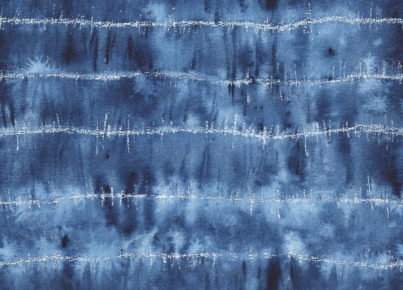 Shibori Blue and White Ink - Japanese Inspired Peel and Stick Removable Wallpaper I Heart Wall Art Australia 